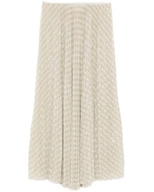 forte_forte Plissé Pattern Midi Skirt - White