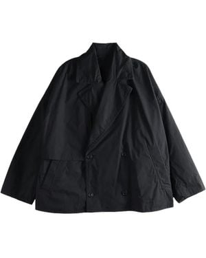 Casey Casey Cotton Double-Breasted Coat - Blue