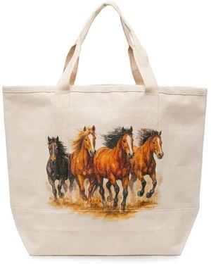 Melt Horse-Print Tote Bag - White