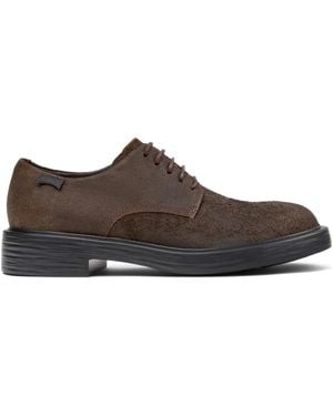 Camper Dean Lace-Up Nubuck Leather Shoes - Brown