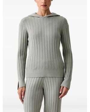 Chantelle Ribbed-Knit Hoodie - Gray