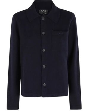 A.P.C. Buttoned Pocket Cardigan - Blue