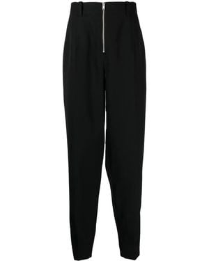 Jil Sander Zip-Fastening Wool Tapered Trousers - Black