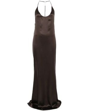 Tom Ford Halterneck Silk-Satin Maxi Dress - White