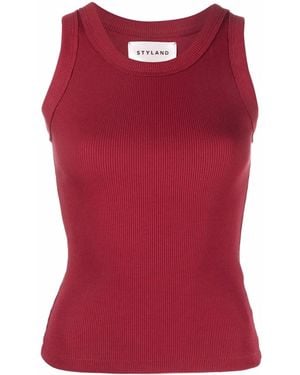 Styland Geribbelde Tanktop - Rood