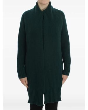 Dolce & Gabbana Ribbed-Knit High-Neck Cardigan - Green