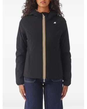 K-Way Lily Hooded Logo-Patch Jacket - Black