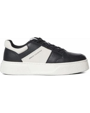 ARMANI EXCHANGE Logo-Print Paneled Sneakers - White