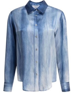 SLEEP NO MORE Tie-Dye Silk Shirt - Blue