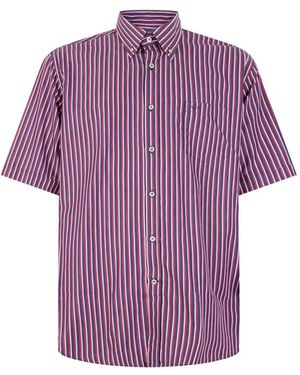 Paul & Shark Vertical-Stripe Short-Sleeved Shirt - Purple