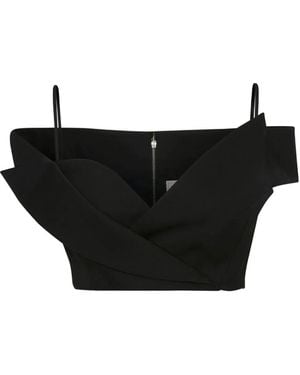 McQueen Trompe L'Oeil Tailored Crop Top - Black
