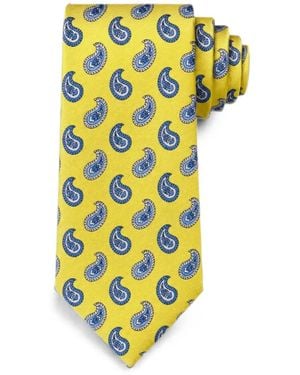 Bona Furtuna Paisley-Print Tie - Yellow