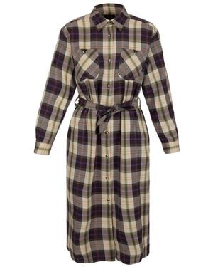 A.P.C. Plaid-Check Belted Midi Dress - Multicolour