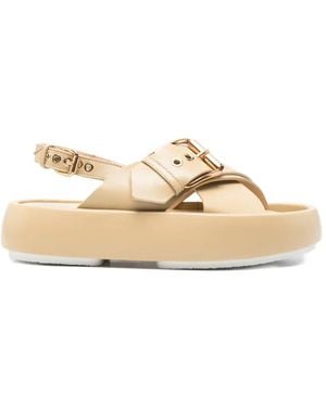 Agl Attilio Giusti Leombruni Bulle Criss-Cross Platform Sandals - Natural