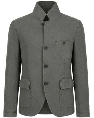 Hannes Roether Single-Breasted Blazer - Gray