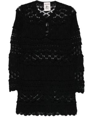 Semicouture Ruffled Knitted Dress - Black