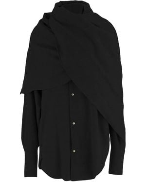 DARKPARK Layered Wool Shirt - Black