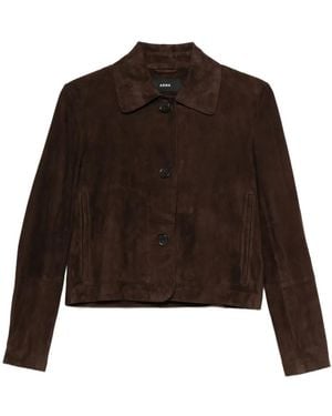 Arma Emy Button-Fastening Suede Jacket - Brown