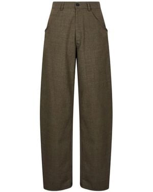 DARKPARK High-Waisted Barrel-Leg Pants - Natural