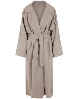 Dusan Herringbone-Pattern Coat - Natural