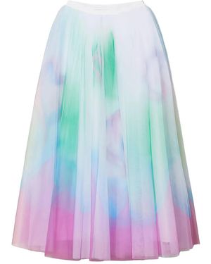 Twinset Sprayed-Effect Tulle Full Skirt - Blue