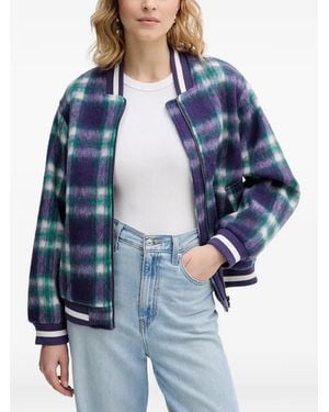 Benetton Checked Zip Jacket - Blue