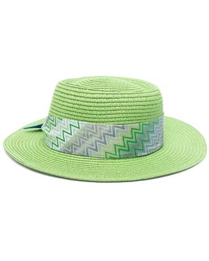 Missoni Fedora Con Motivo A Zigzag - Verde