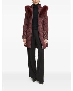 Guess Quilted-Pattern Coat - Red