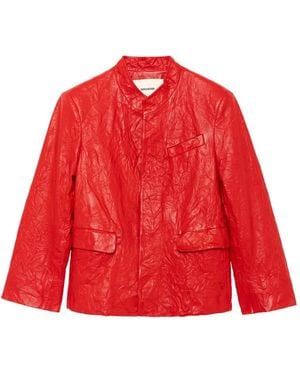 Zadig & Voltaire Blazer Veryn De Piel Arrugada - Rojo