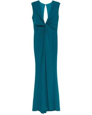 Amsale Draped-Detail Dress - Blue