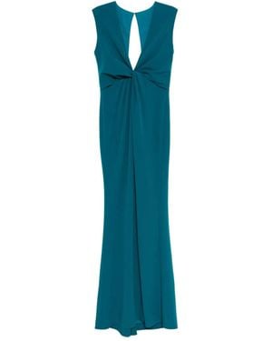 Amsale Draped-Detail Dress - Blue