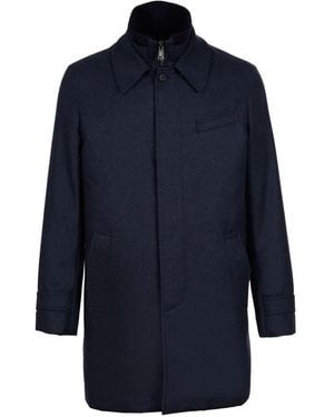 Norwegian Wool Euro ボタン コート - ブルー