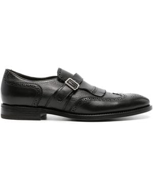 Henderson Almond-Toe Leather Brogues - Black