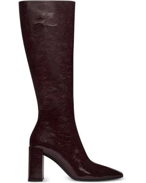 Courreges 70Mm Heritage Block-Heel Knee-High Boots - Brown