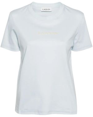 Lanvin Embroidered-Logo Cotton T-Shirt - White