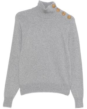 Balmain Jersey con cuello alto - Gris