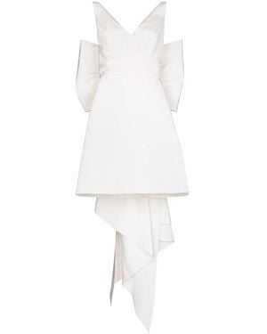 Carolina Herrera Oversize-Bow Silk Mini Dress - White