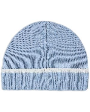 Paul & Shark Contrast-Stripe Beanie Hat - Blue
