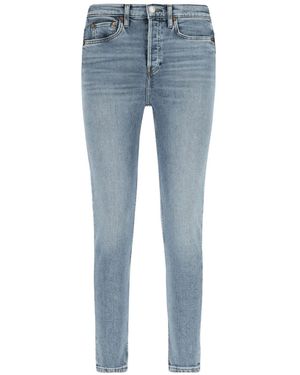 RE/DONE Jeans Skinny Con Logo - Blu