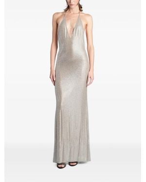GIUSEPPE DI MORABITO Crystal-Embellished Halterneck Maxi Dress - White