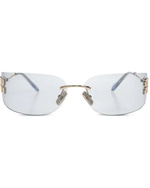Miu Miu Gafas De Sol Con Placa Del Logo - Blanco