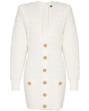 Balmain Minikleid Mit Zierknöpfen - Weiß