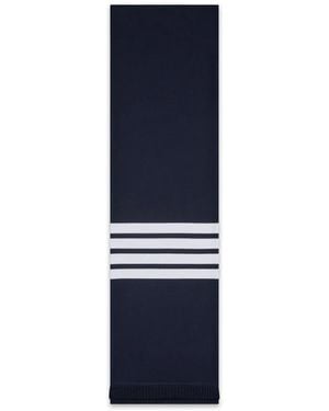 Thom Browne Bufanda De Canalé Con Motivo 4-Bar - Azul
