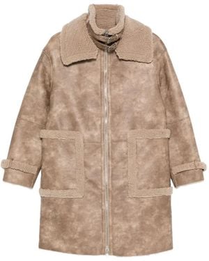 Jakke Manteau En Cuir Artificiel À Fermeture Zippée - Neutre