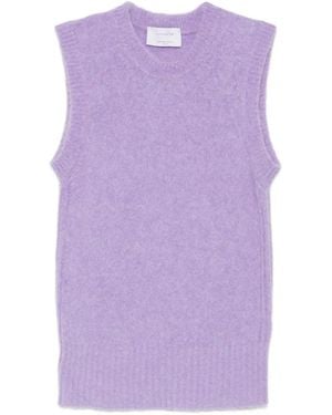 Daniele Fiesoli Crew Neck Knitted Vest - Purple