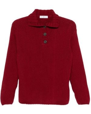 Whyci Geknöpfter Pullover - Rot