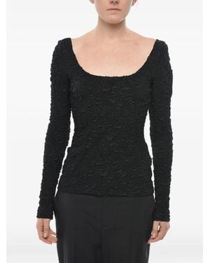Givenchy Embossed-Motif Long-Sleeved Top - Black