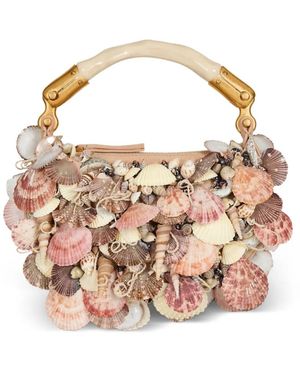 Balmain Bolso Ebene mini bordado - Rosa