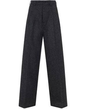 Maison Margiela Pleated Wide-Leg Pants - Blue