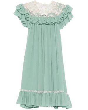 Chloé Silk Mini Dress - Green